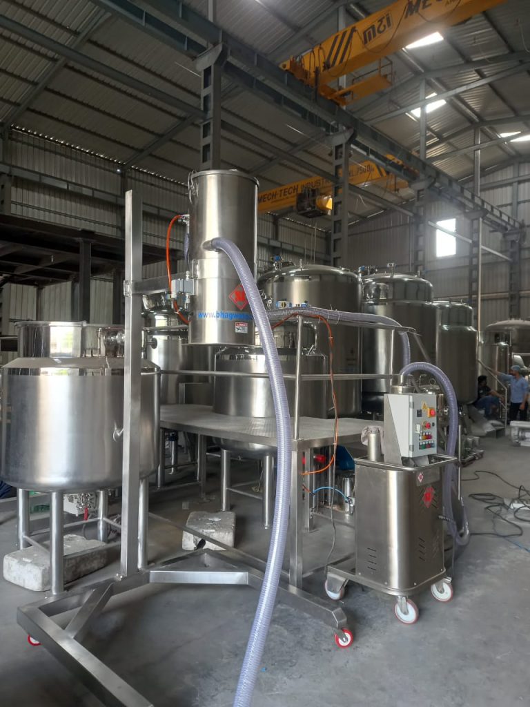 powder transfer system conveying powders and granules